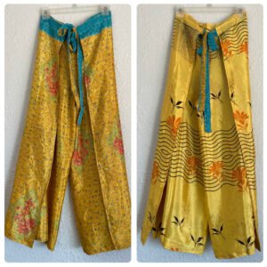 Yellow Silk Wrap Pants